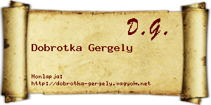 Dobrotka Gergely névjegykártya