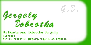 gergely dobrotka business card